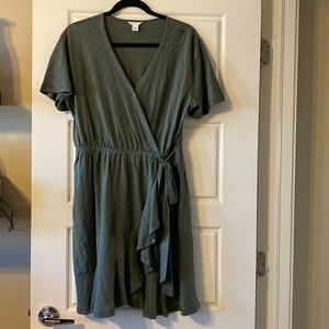 Caslon Womens Wrap Dress Self Tie Elastic Waist
Neck Short Sleeve M